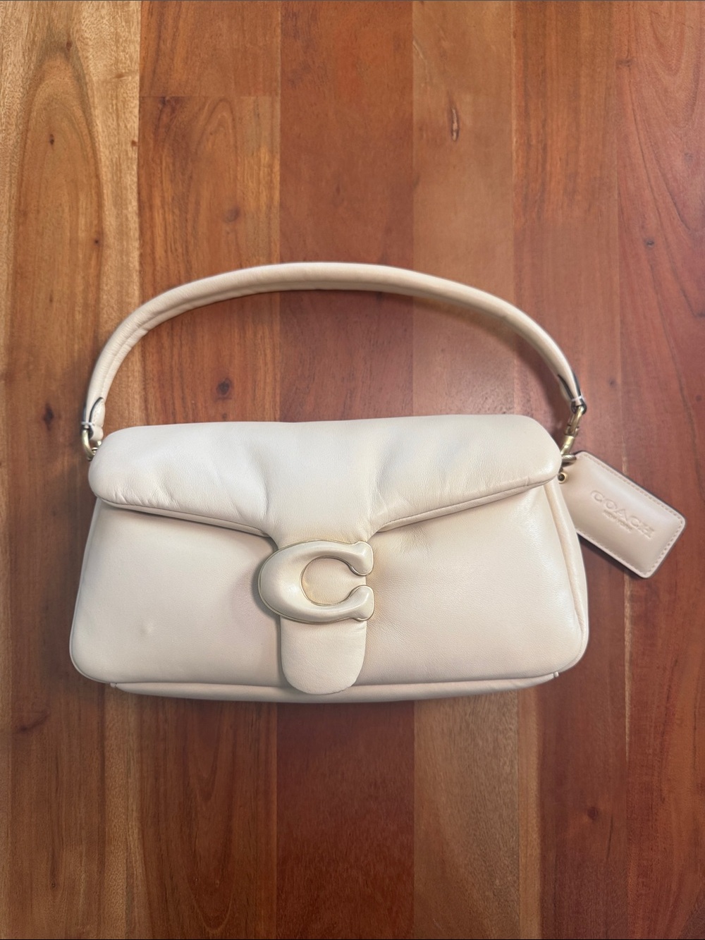 COACH Pillow Tabby 26 Leather Shoulder Bag in Ivory